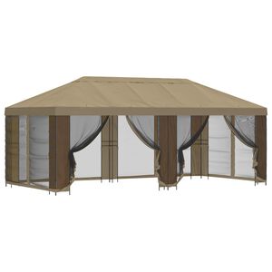 vidaXL Sodo pavėsinė su &scaron;oninėmis sienelėmis 6 x 3 m Smėlio