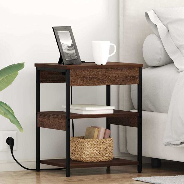 vidaXL &Scaron;alia lovos spintelė 2 pcs Rudas ąžuolas 41 x 31 x 51 cm