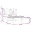 vidaXL Metalinis lovos rėmas su galvūgaliu, baltos spalvos, 120x190cm