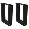 vidaXL Kavos staliuko kojelės, V formos, 2 vnt., juodos, 40x(30-31,3) cm, plienas