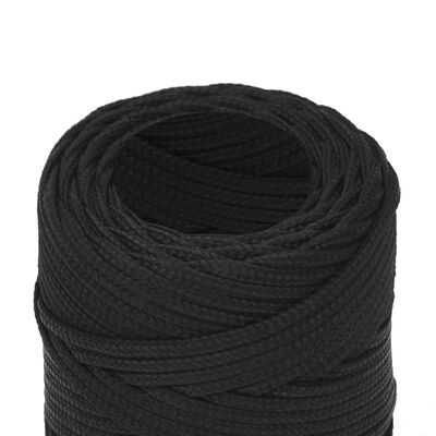 vidaXL Valties virvė, visiškai juoda, 2mm, 25m, polipropilenas