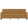 vidaXL Trivietė sofa, rudos spalvos, 180cm, aksomas