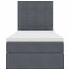 vidaXL Lova su daiktų laikymo vieta ir LED Tamsiai pilka 90 x 190 cm
