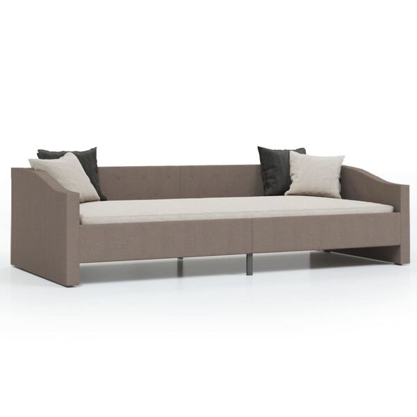 vidaXL Lova su USB i&scaron;vestimi, taupe spalvos, 90x200cm, audinys