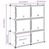 vidaXL Storage Cube Organizer su 6 kubeliais ir durelėmis juodas PP