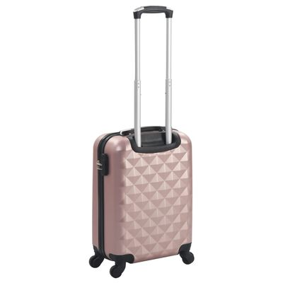 vidaXL Kieto korpuso lagaminas su ratukais, rožinio aukso spalvos, ABS