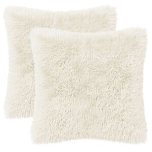 vidaXL Pagalvėlės užvalkalas 2 pcs HEERLEN Balta 30 x 30 cm PV pūkinis