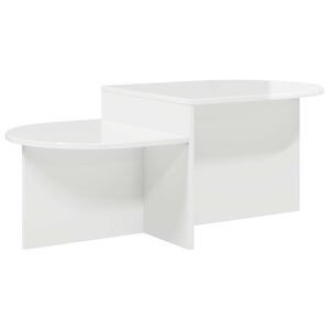 vidaXL Kavos staliukas Itin blizgi balta 100 x 50 x 40 cm