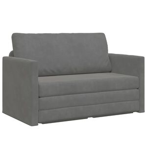 vidaXL Sofa lova 110cm Tamsiai pilka Aksomas