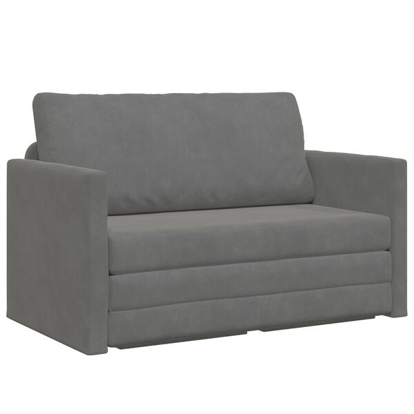 vidaXL Sofa lova 110cm Tamsiai pilka Aksomas