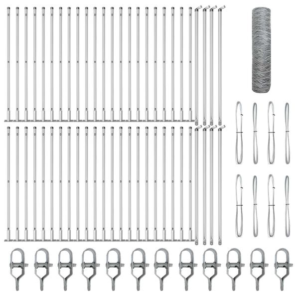 vidaXL Tvorelės stulpas Sidabro 100 x 0,8 m (50 mm tinklelis) Plienas