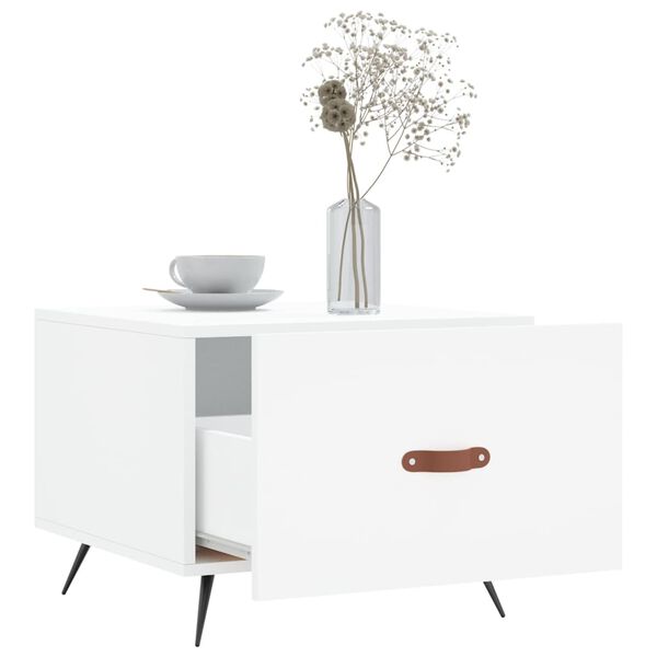 vidaXL Kavos staliukai, 2vnt., balti, 50x50x40cm, apdirbta mediena