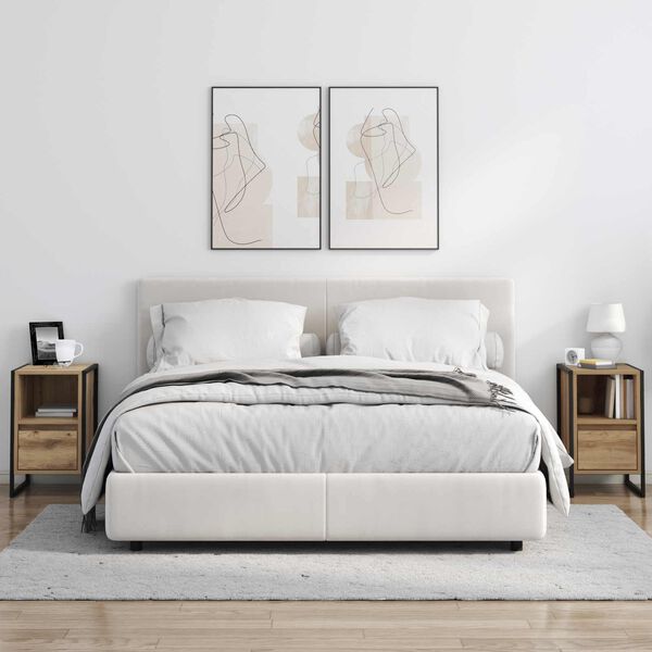 vidaXL Naktinis staliukas 2 pcs Meistrų ąžuolas 39,5 x 30 x 50 cm