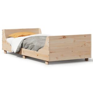vidaXL Lovos rėmas su be čiužinio, 75x190cm, pu&scaron;ies masyvas