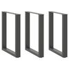 vidaXL Valgomojo stalo kojos, 3 vnt., antracito spalvos, 70x(72-73) cm, plienas, U formos