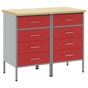 vidaXL Darbo spinta 2 vnt. Raudona ir pilka 100 x 55 x 85 cm