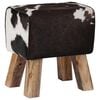 vidaXL suoliukas 40 x 30 x 45 cm Tikra oda Juoda ir Balta