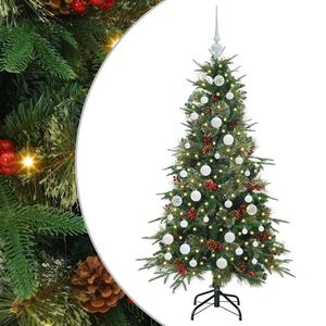 vidaXL Dirbtinė Sulankstoma Kalėdų Eglutė Žalia 150 cm PE ir PVC