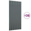 vidaXL Stogo plok&scaron;tės, 36vnt., antracito, 80x36cm, cinkuotas plienas