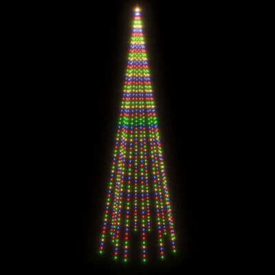 vidaXL Kalėdų eglutė ant vėliavos stiebo, 500cm, 732 spalvotos LED