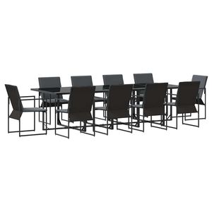 vidaXL Sodo valgomojo komplektas 11 pcs Juoda Plienas
