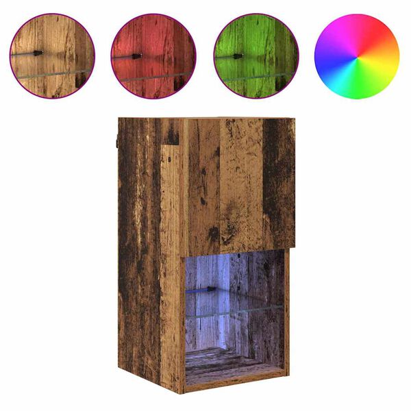 vidaXL Sieniniai televizorių spintelės 2 pcs Senas medis