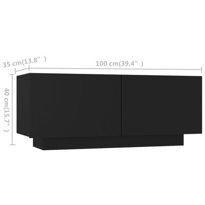vidaXL Televizoriaus spintelė su LED apšvietimu, juoda, 260x35x40cm