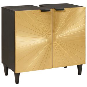 vidaXL Praustuvo spintelė Juodas ir auksinis 62 x 33 x 58 cm