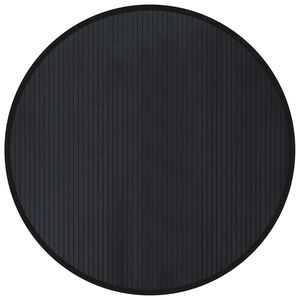 vidaXL Kilimas, apvalus, juodas, 100 cm, bambukas