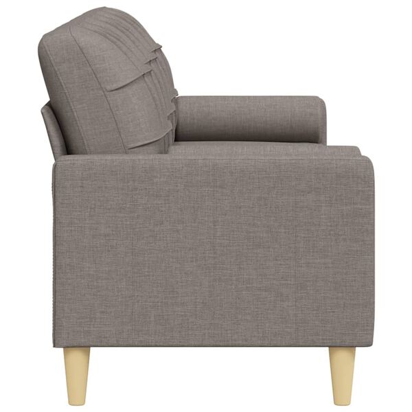 vidaXL Trivietė sofa su pagalvėlėmis, taupe spalvos, 210cm, audinys