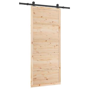 vidaXL Slankios durys Natūrali 80 x 208 cm Pu&scaron;ies medienos masyvas