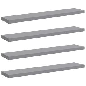 vidaXL Pakabinamos lentynos, 4vnt., pilkos, 120x23,5x3,8cm, MDF