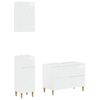 vidaXL 3 dalių vonios spintelių komplektas DELFT Itin blizgi balta