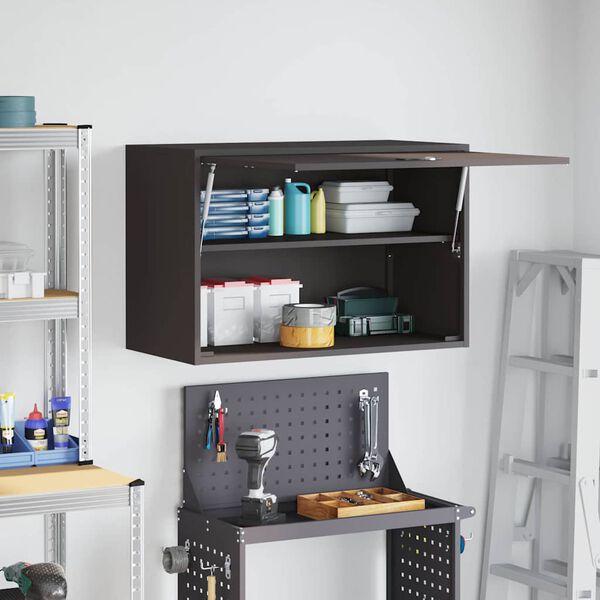 vidaXL Sieninis kabinetas garažui Juoda 80 x 40 x 53 cm
