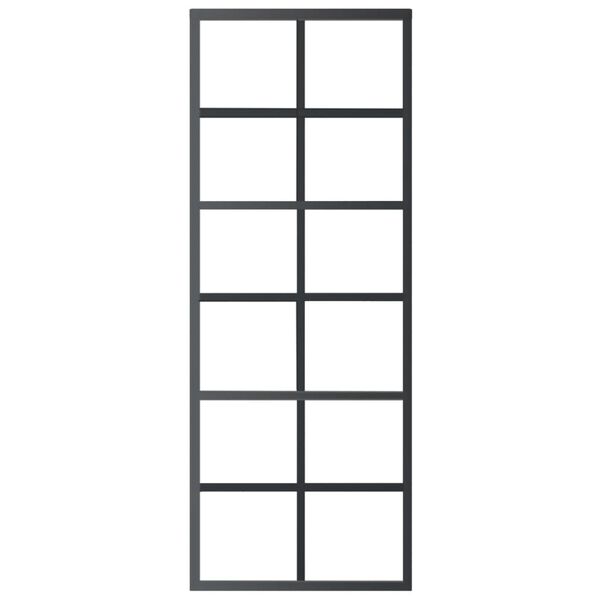 vidaXL Stumdomos durys su įrangos rinkiniu, 76x205cm, ESG ir aliuminis