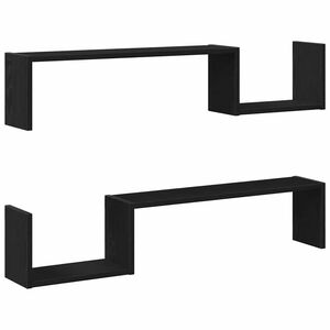 vidaXL Sieninė lentyna 2 pcs Juodas ąžuolas 100 x 15 x 20 cm