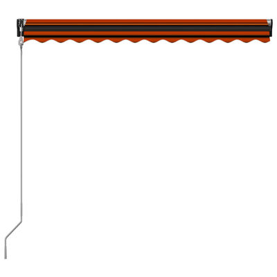 vidaXL Markizė su vėjo jutikliu/LED, oranžinė ir ruda, 300x250cm