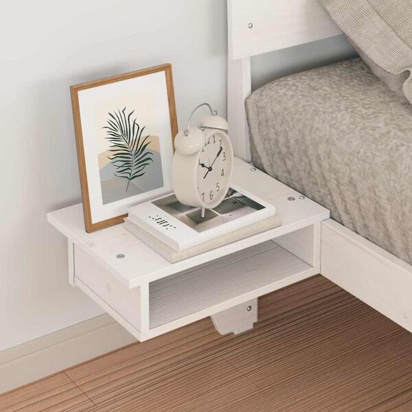 vidaXL Lovos rėmas Balta 90 x 200 cm Kietos pu&scaron;ies mediena