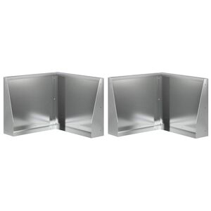 vidaXL Sienelė 2 vnt. 50 x 50 x 40 cm Galvanizuotas plienas Sidabrinė