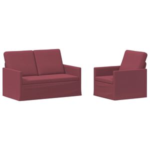vidaXL Sofos komplektas 2 pcs Vyno raudona Audinys