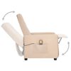 vidaXL Masažinis krėslas, kreminės spalvos, audinys