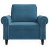 vidaXL Krėslas, mėlynos spalvos, 60cm, aksomas