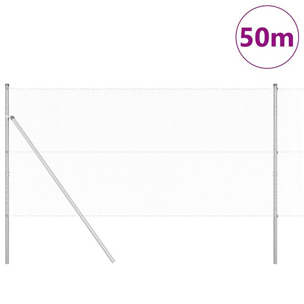vidaXL Tvorelės stulpas Sidabro 50 x 1,4 m (13 mm tinklas) Plienas