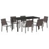 vidaXL Sodo valgomojo komplektas 7 pcs Ruda ir juoda PE ratanas