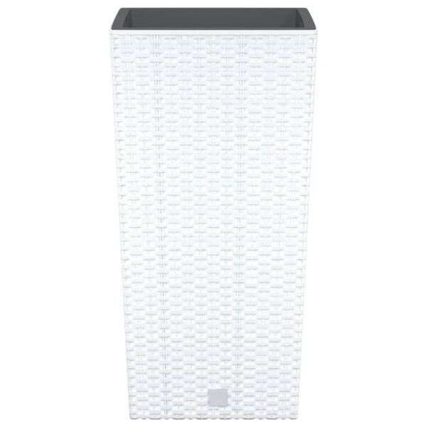 vidaXL Lovelis su i&scaron;imamu įdėklu, baltas, 11/26,5l, PP ratanas