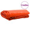 vidaXL Tentinis audinys 650g / m² Oranžinė 1,5 x 20 m Drobė su PVC danga