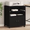 vidaXL Spausdintuvo stovas su ratukais, juodos spalvos, 60x48x74cm