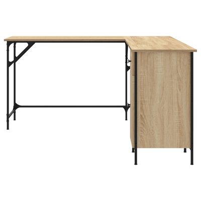 vidaXL Rašomasis stalas, ąžuolo, 141x141x75cm, apdirbta mediena
