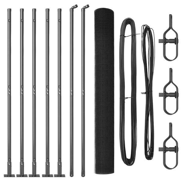 vidaXL Tvorelės stulpas Pilka 10 x 1,6 m (16 x 16 mm tinklas)