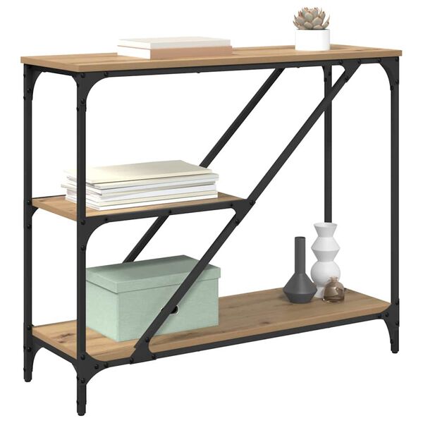 vidaXL Konsolinis stalas Amatininkų ąžuolas 88,5 x 30 x 75 cm